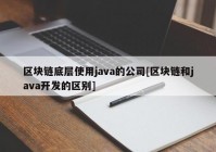 区块链底层使用java的公司[区块链和java开发的区别]